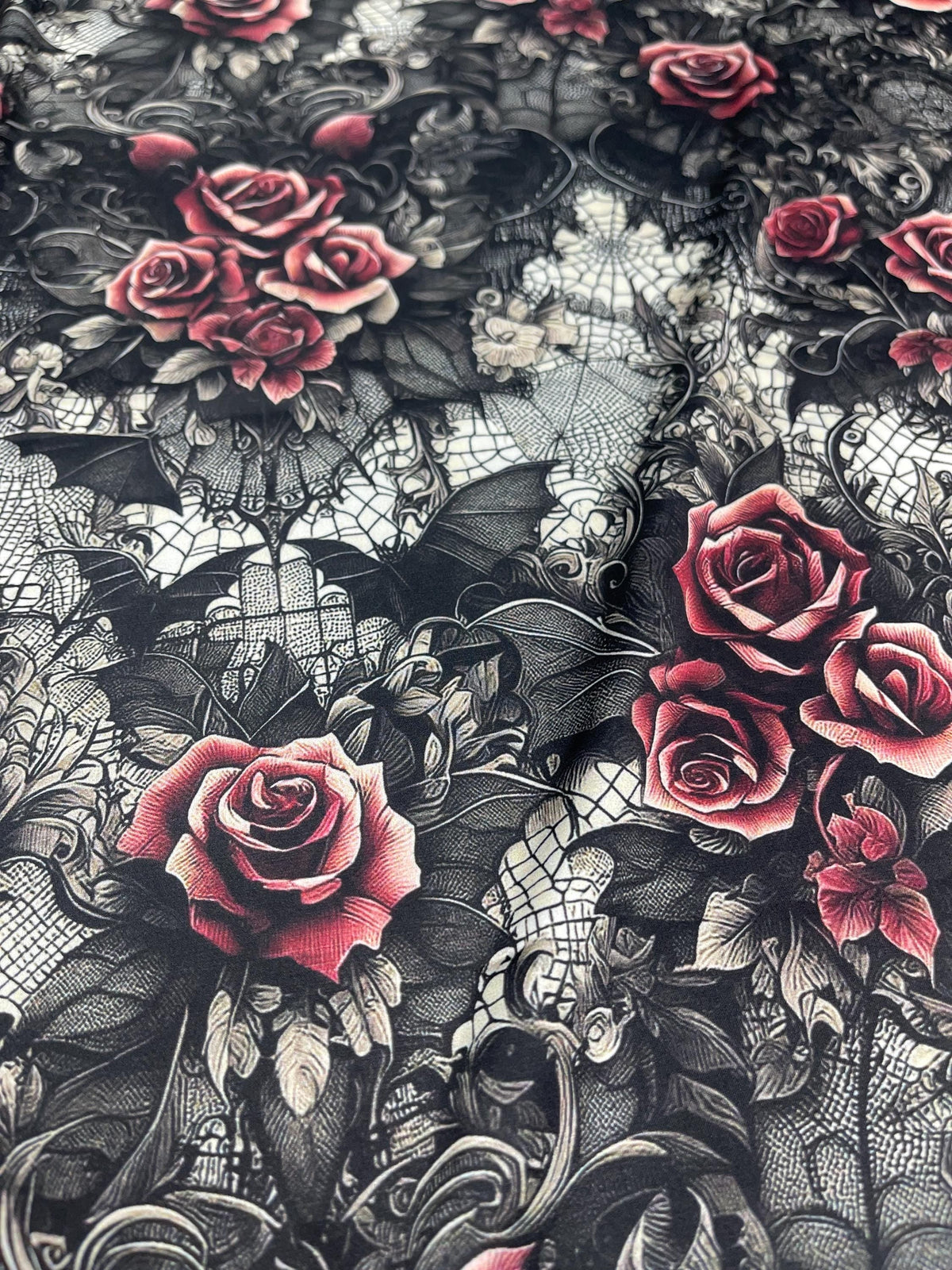 Whimsical gothic magic fabric draped view