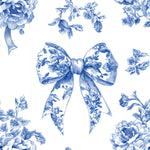 French blue ribbon toile fabric alternate view 10