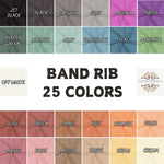 Multicolor band rib knit fabric draped view