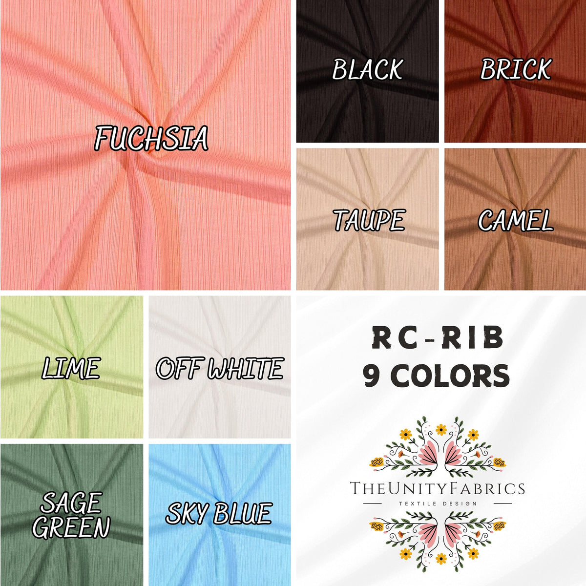Rc rib knit fabric draped view
