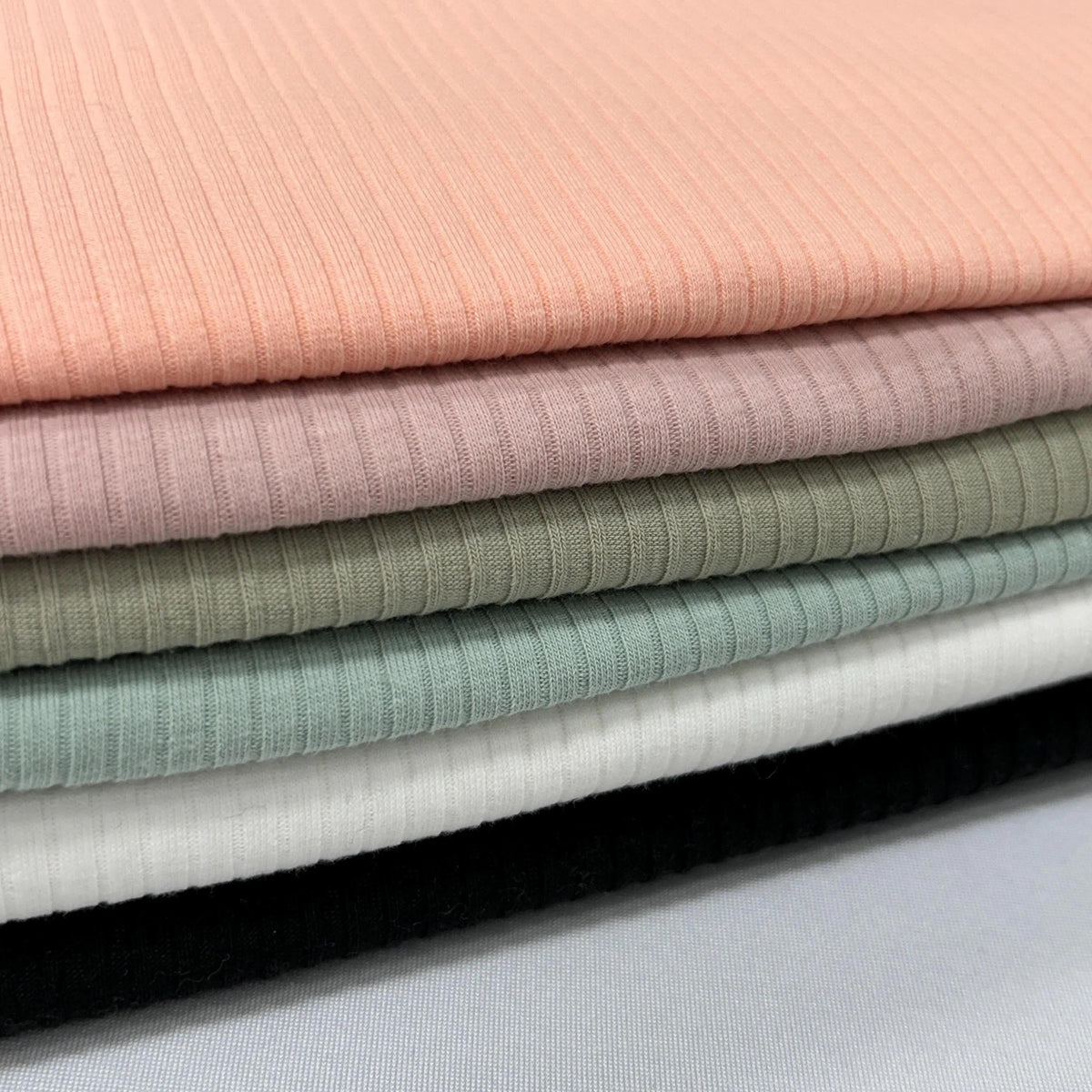 5x2 cotton rib knit fabric close-up texture detail