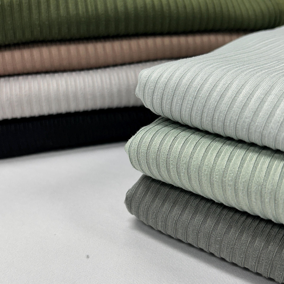 5x3 brushed dty rib knit fabric close-up texture detail