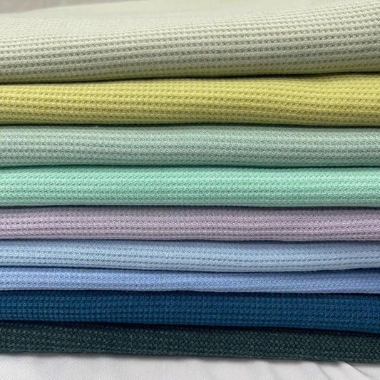 Soft brushed waffle knit fabric