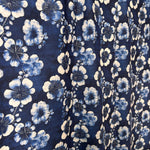 Nishigori indigo shibori floral fabric detail view