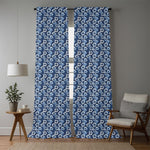 Nishigori indigo shibori floral fabric close-up texture detail