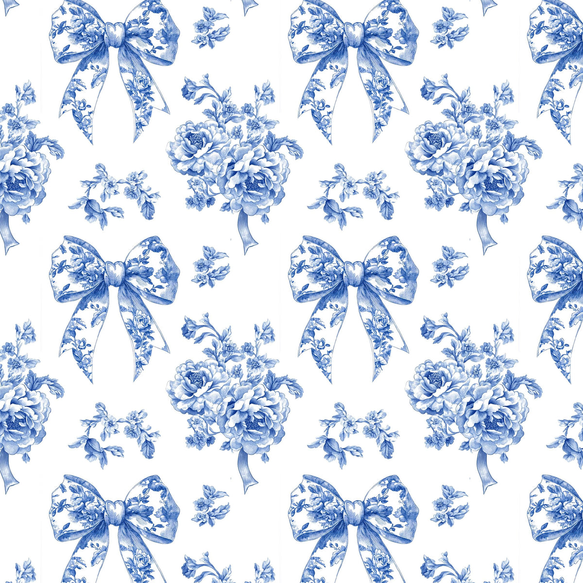 French blue ribbon toile fabric close-up texture detail