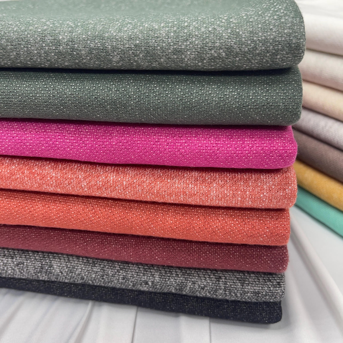 Cp french terry fabric close-up texture detail