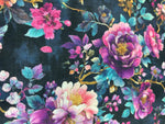 Gothic romance dark floral fabric draped view