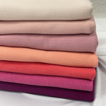 Brushed stripe waffle knit fabric close-up texture detail