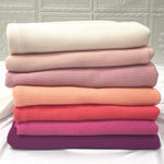 Brushed stripe waffle knit fabric