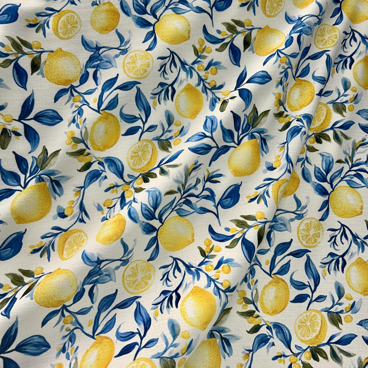 Italian lemon tree fabric draped view