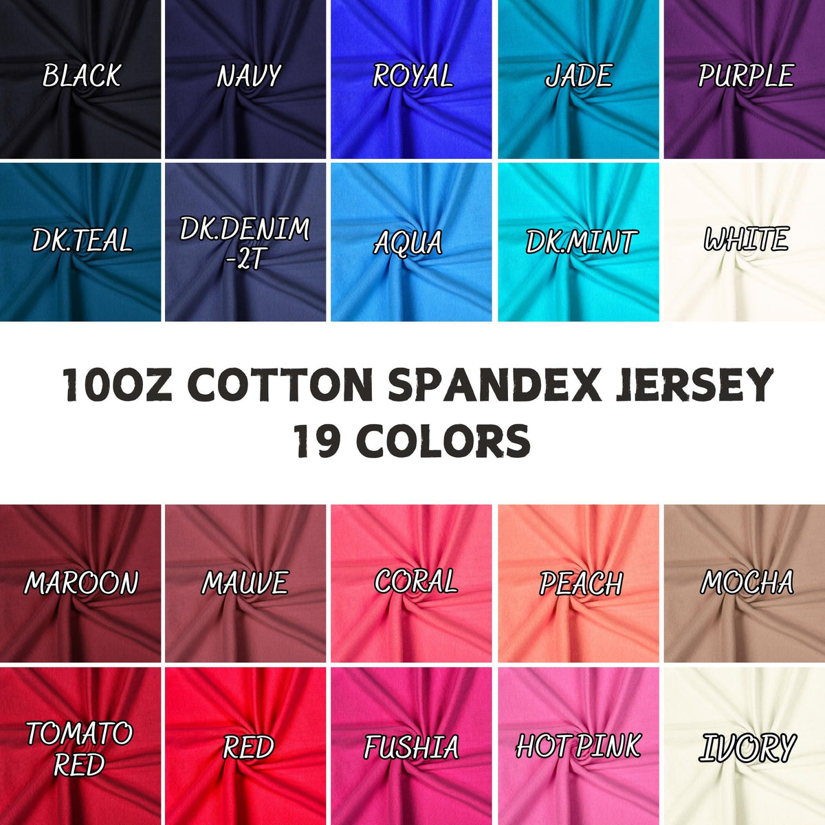 10oz cotton spandex jersey fabric draped view