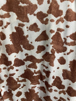 Boho highland cow fabric flat lay view