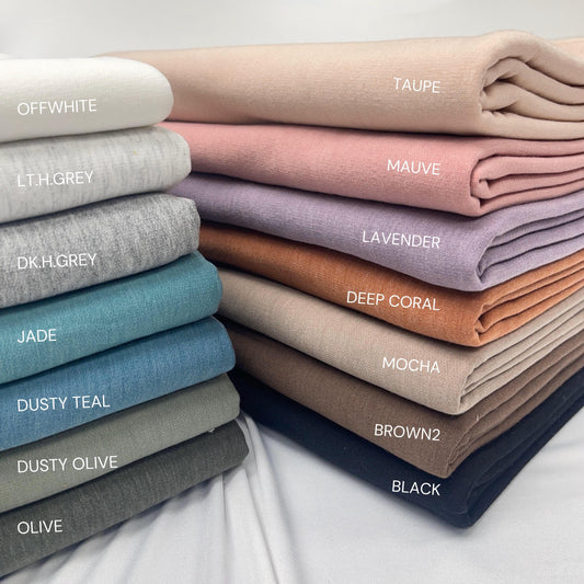 Brushed back french terry fabric