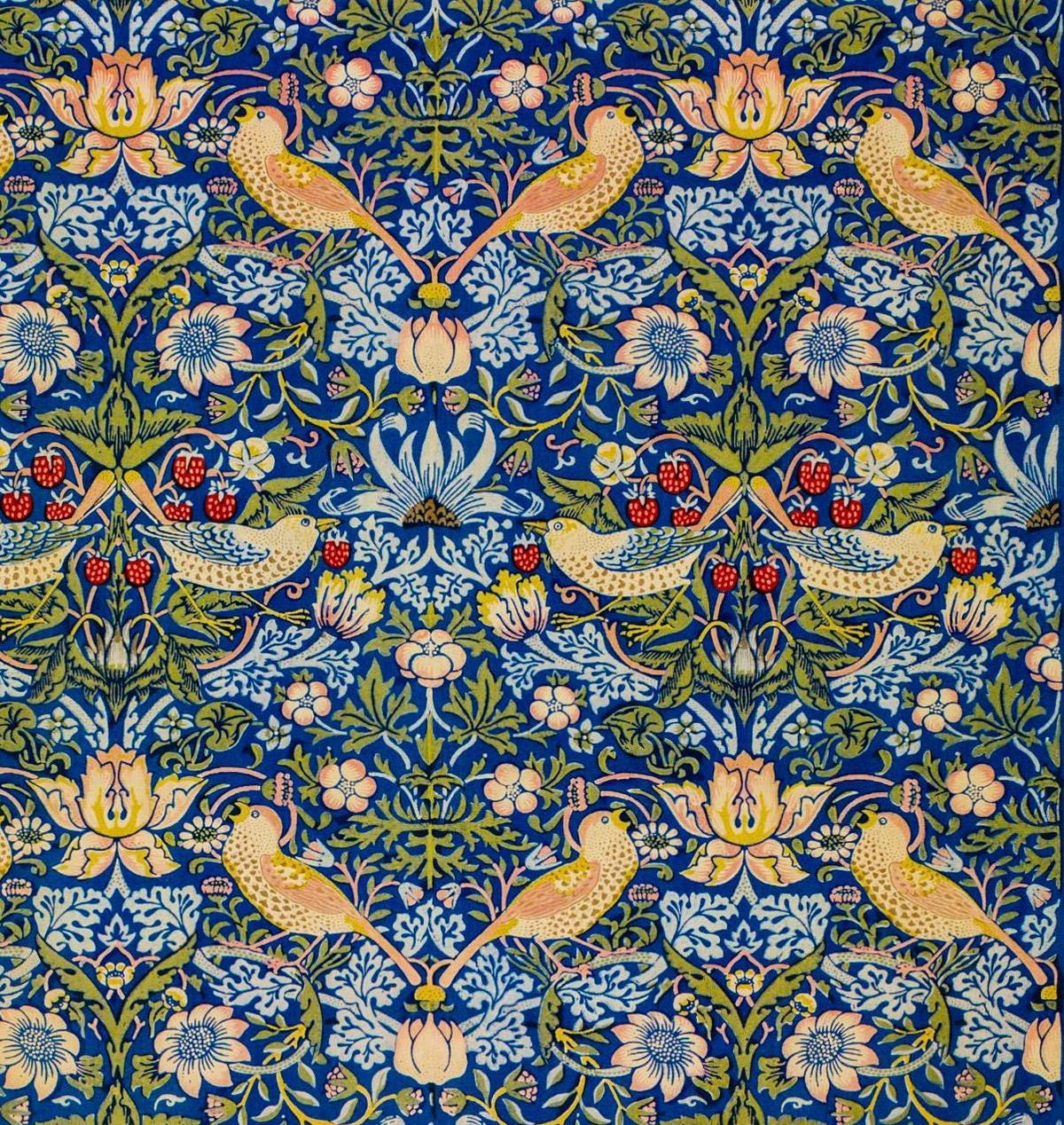 William morris strawberry thief fabric draped view