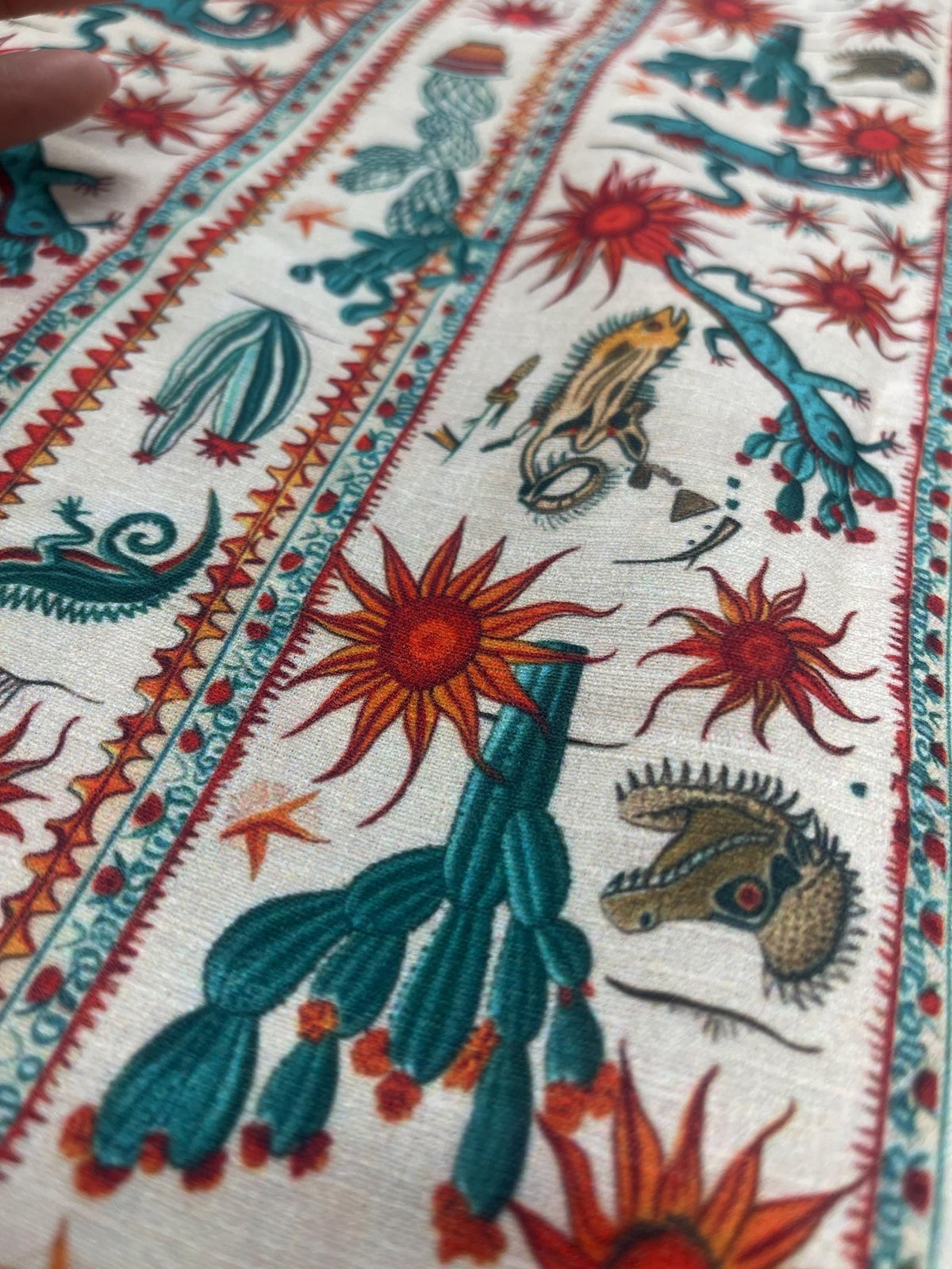Mexican desert southwestern fabric close-up texture detail