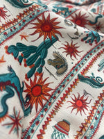 Mexican desert southwestern fabric draped view
