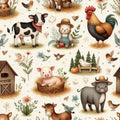 Barnyard farm animals nursery fabric
