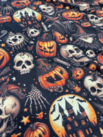 Haunted halloween spooky fabric detail view