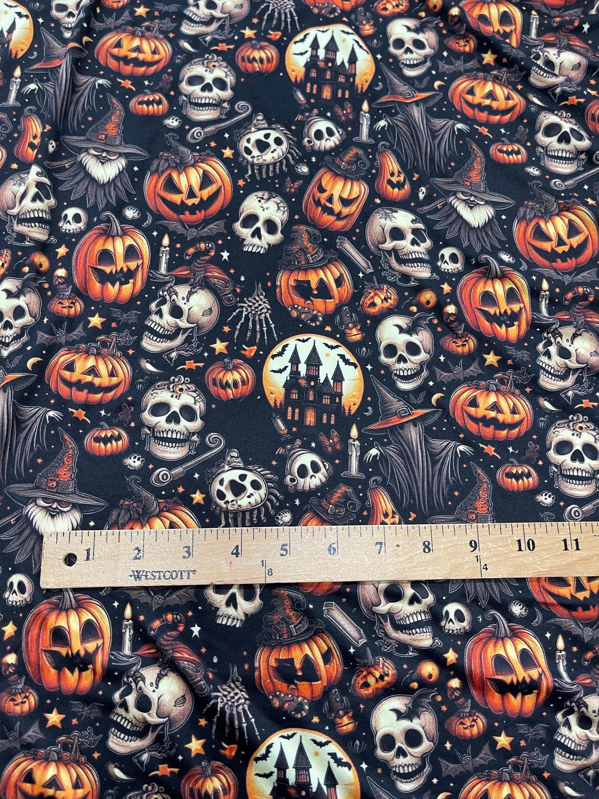 Haunted halloween spooky fabric draped view