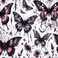 Vintage gothic butterfly fabric