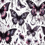 Vintage gothic butterfly fabric