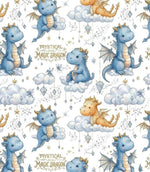 Watercolor dragon nursery fabric