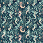 Magic mermaid nursery fabric draped view