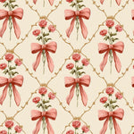 Floral polyester deco ribbon trim detail view