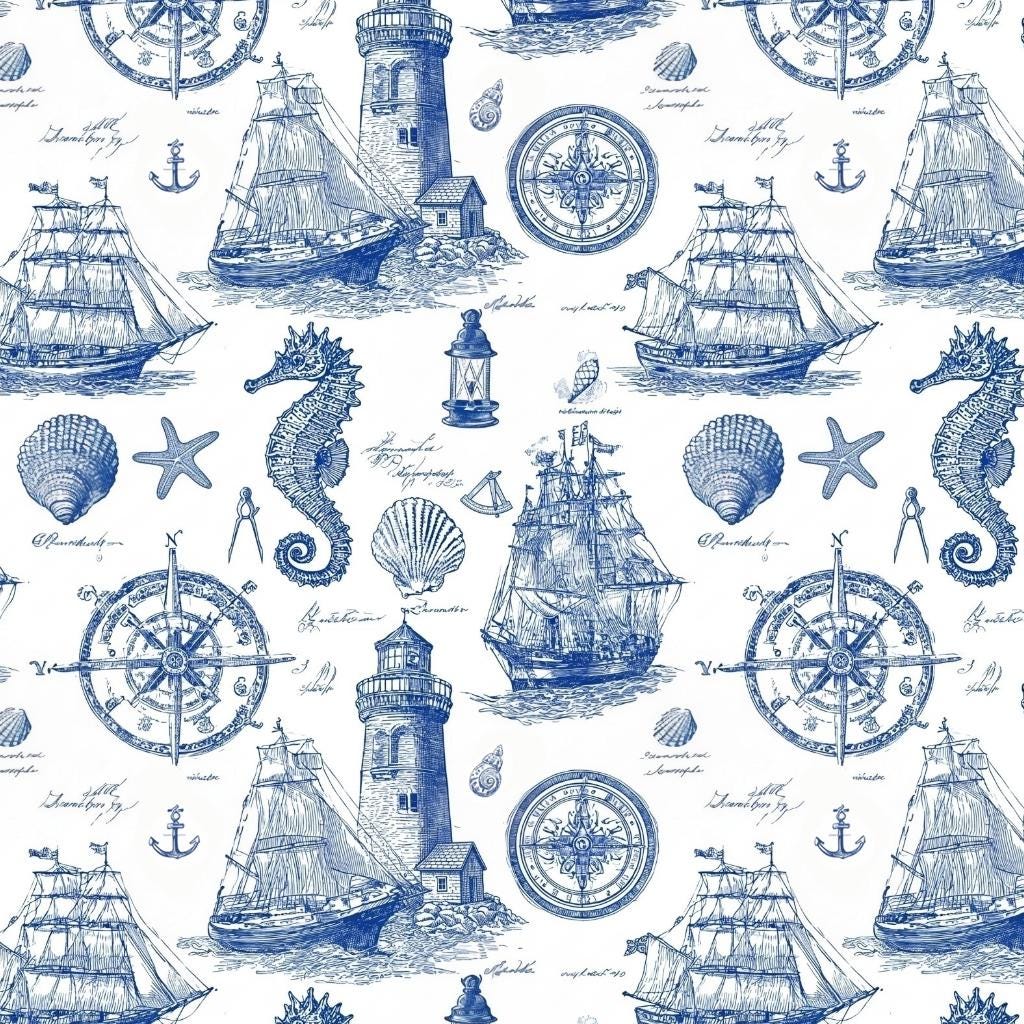 Retro ocean lettering fabric flat lay view