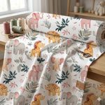 Watercolor safari animals nursery fabric