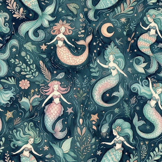 Magic mermaid nursery fabric
