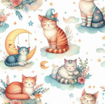 Cute cat quilting fabric