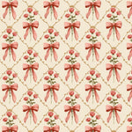 Floral polyester deco ribbon trim draped view