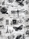 Vintage french newspaper fabric