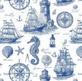 Retro ocean lettering fabric