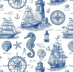 Retro ocean lettering fabric