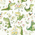 Watercolor baby crocodile nursery fabric