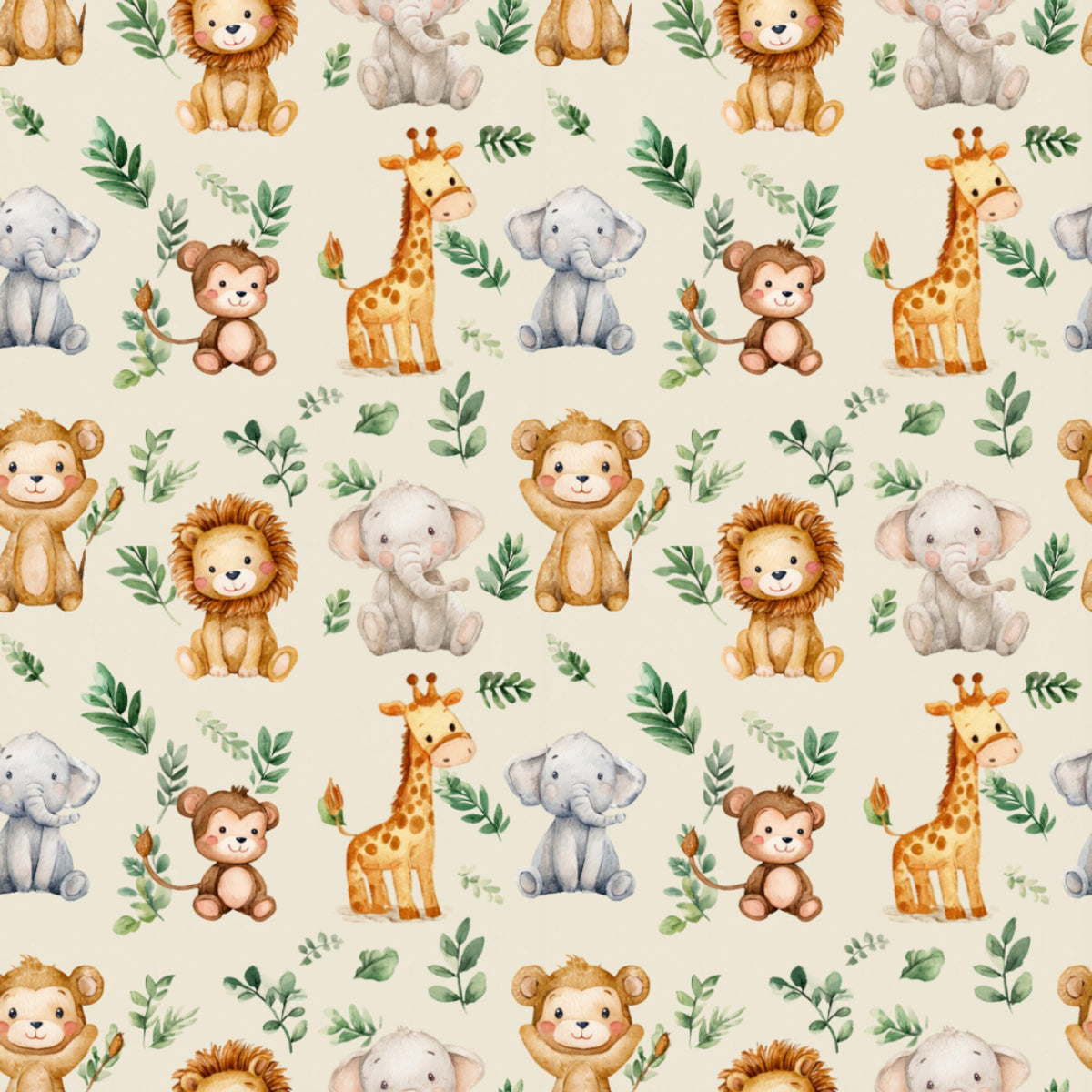 Safari animals nursery fabric