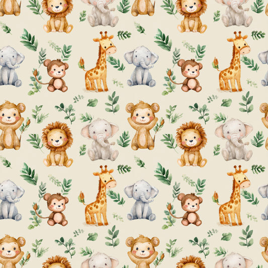 Safari animals nursery fabric