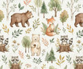 Autumn forest animals nursery fabric