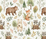 Autumn forest animals nursery fabric