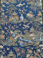 Blue Chinoiserie Upholstery Fabric - photo 4