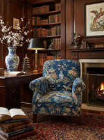 Blue Chinoiserie Upholstery Fabric - photo 6