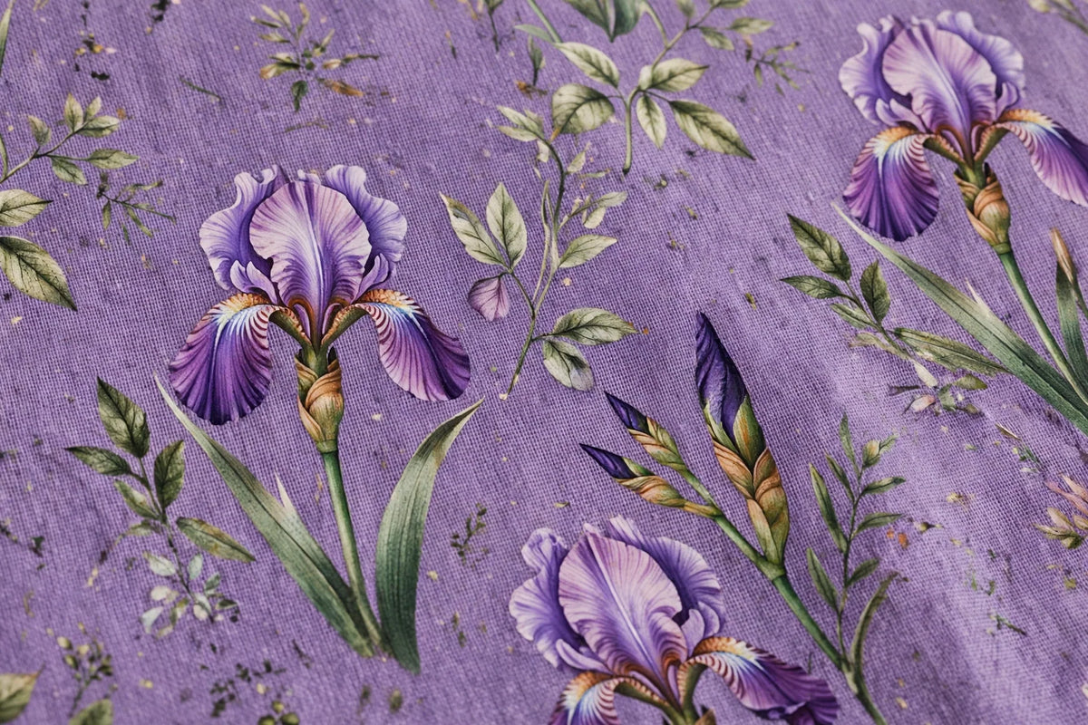 Iris Floral Jersey Knit — Pattern detail view