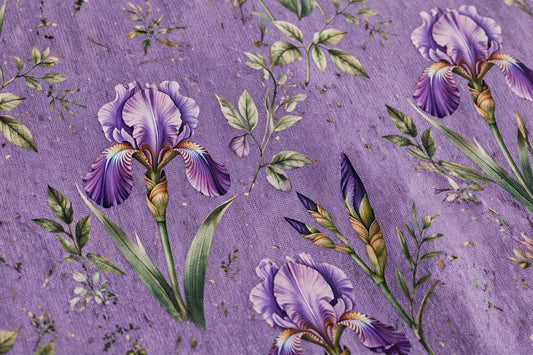 Iris Floral Jersey Knit — Pattern detail view