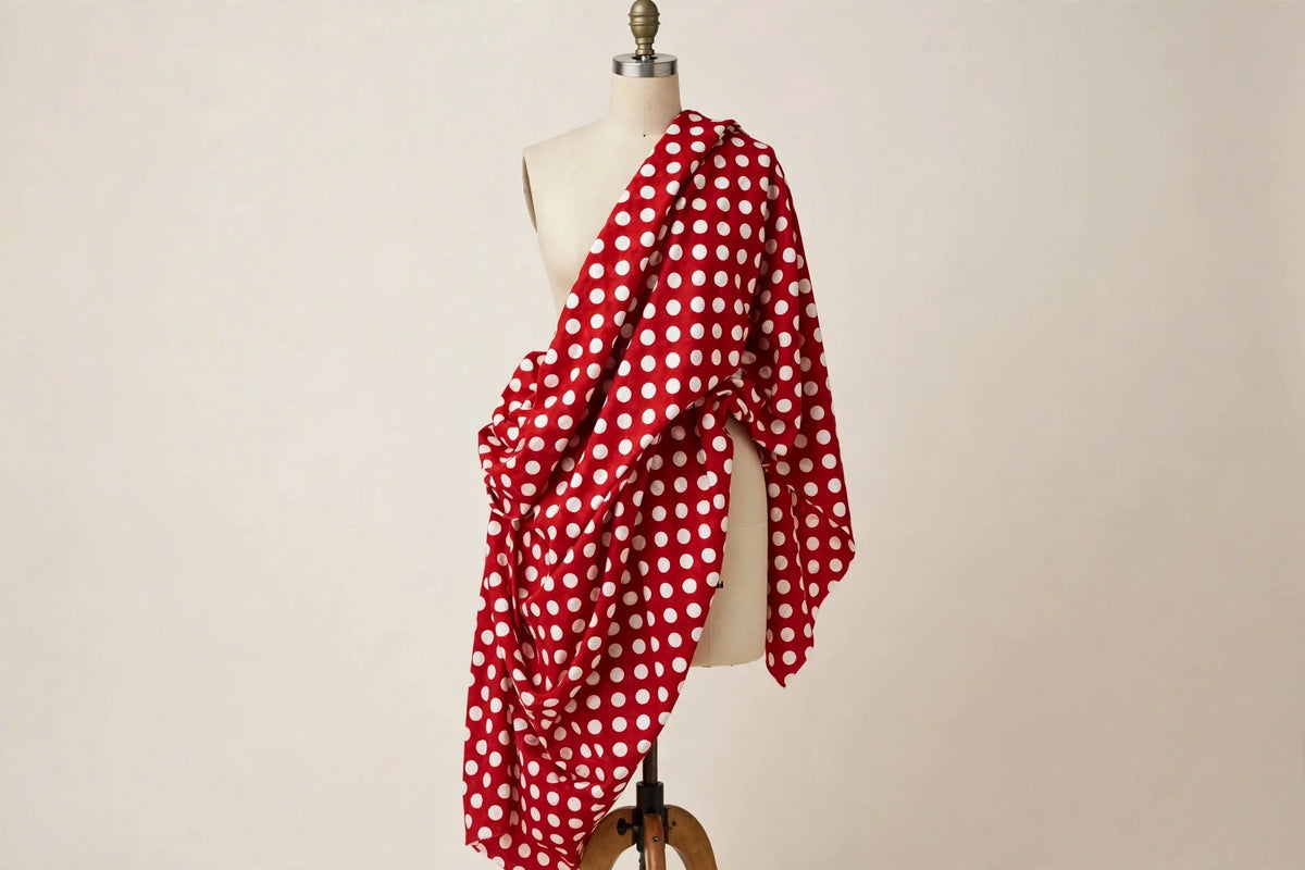 Jumbo Polka Dot Cotton — Draped view