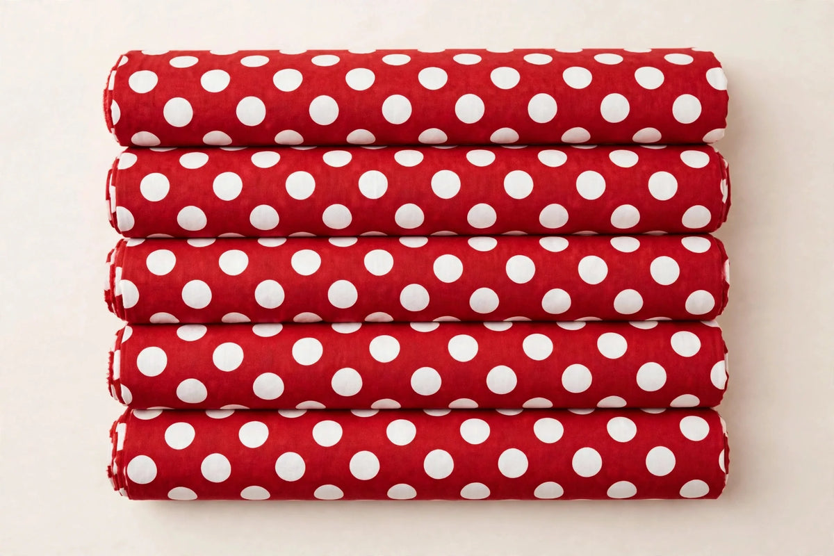 Jumbo Polka Dot Cotton — Folded stack view