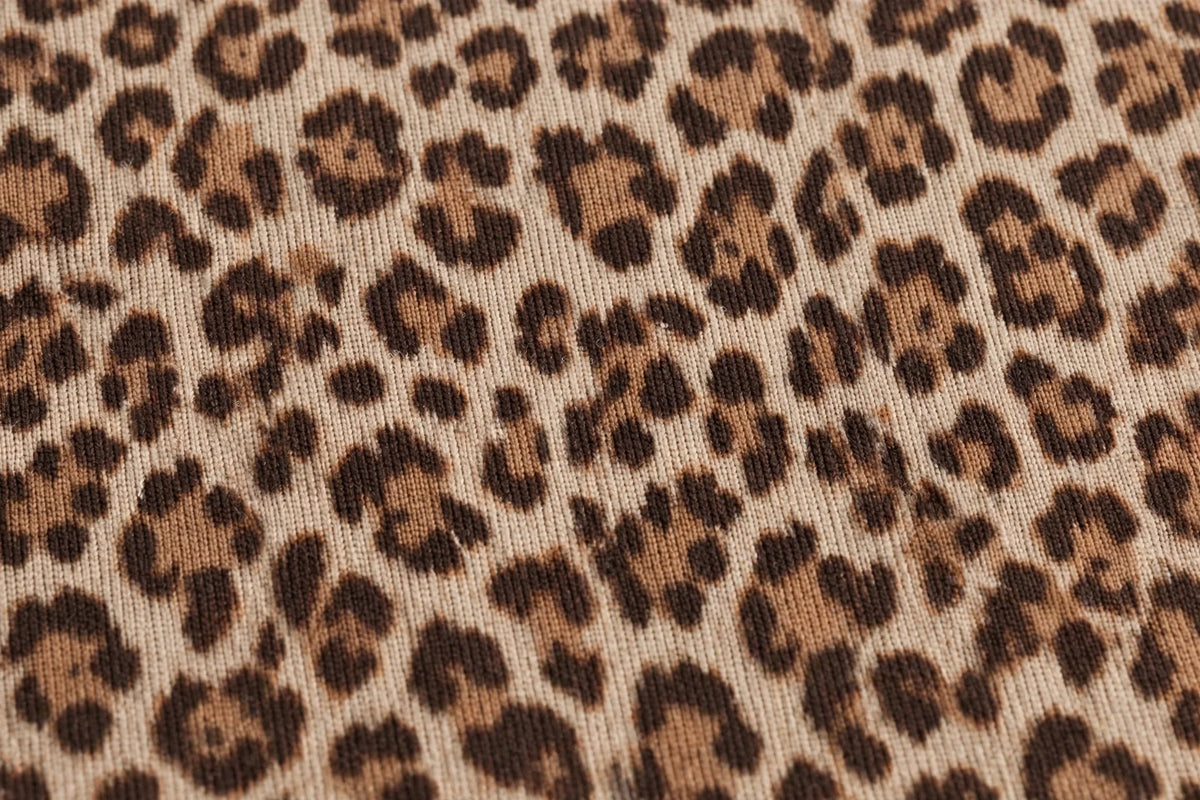 Jungle Cat Animal Print Jersey Knit — Pattern detail view