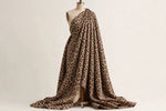 Jungle Cat Animal Print Jersey Knit — Draped view